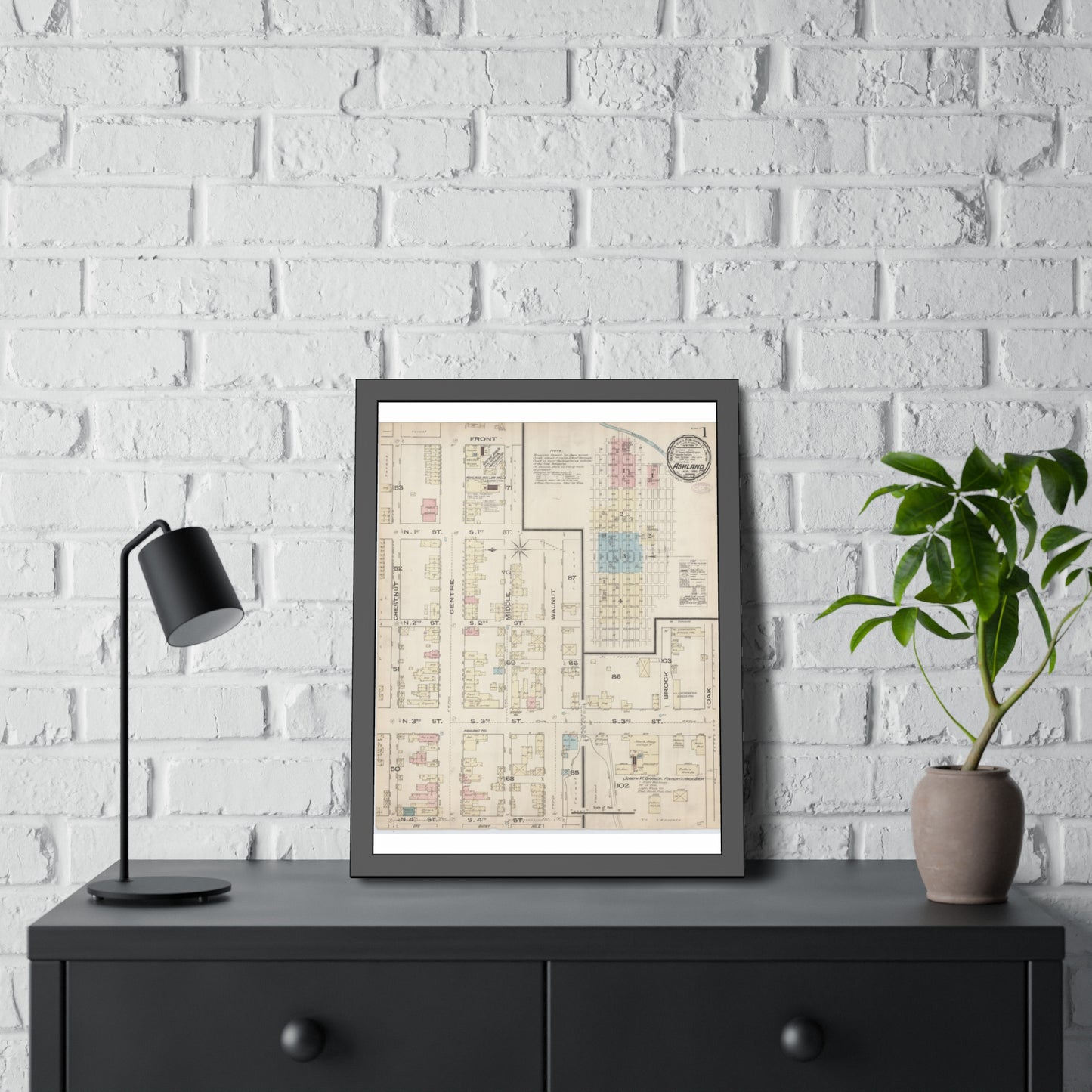 Sanborn Fire Insurance Maps — Ashland — Framed