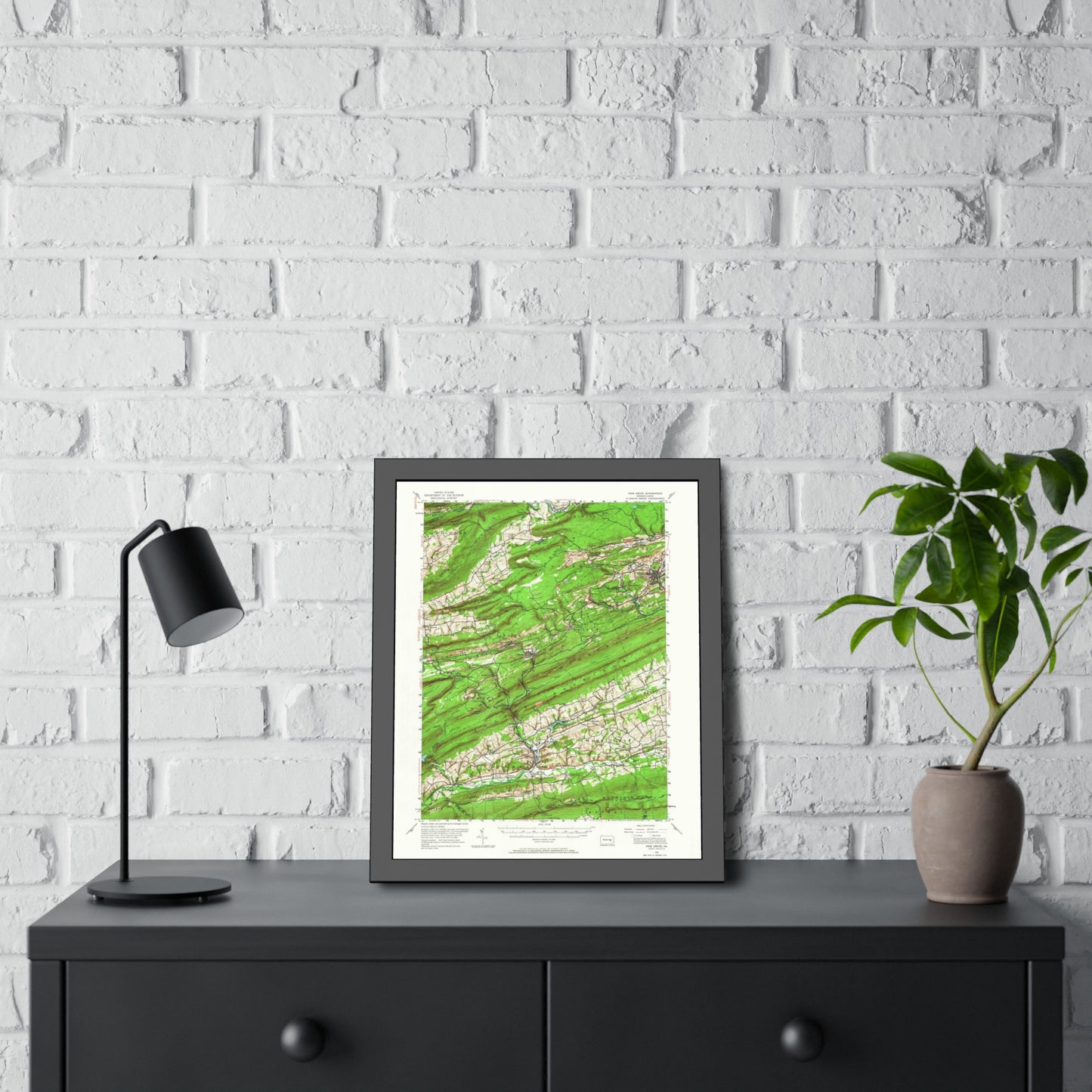 USGS Topographic Map — Pine Grove Quadrangle, 1955 — Framed