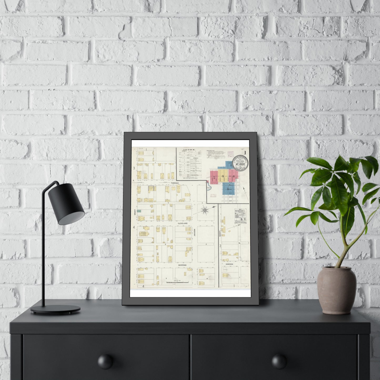 Sanborn Fire Insurance Maps — McAdoo — Framed