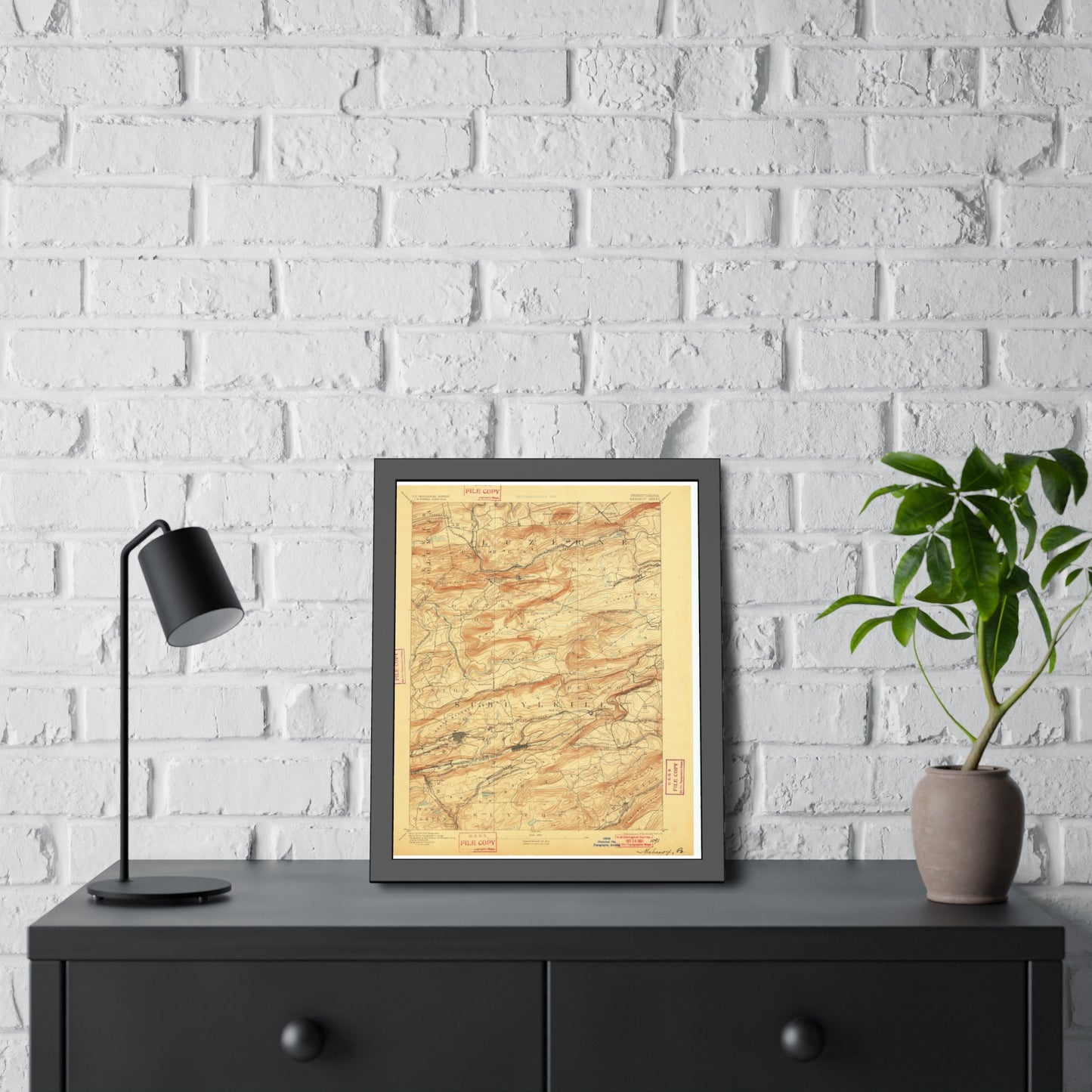 USGS Topographic Map — Mahanoy Quadrangle, 1893 — Framed