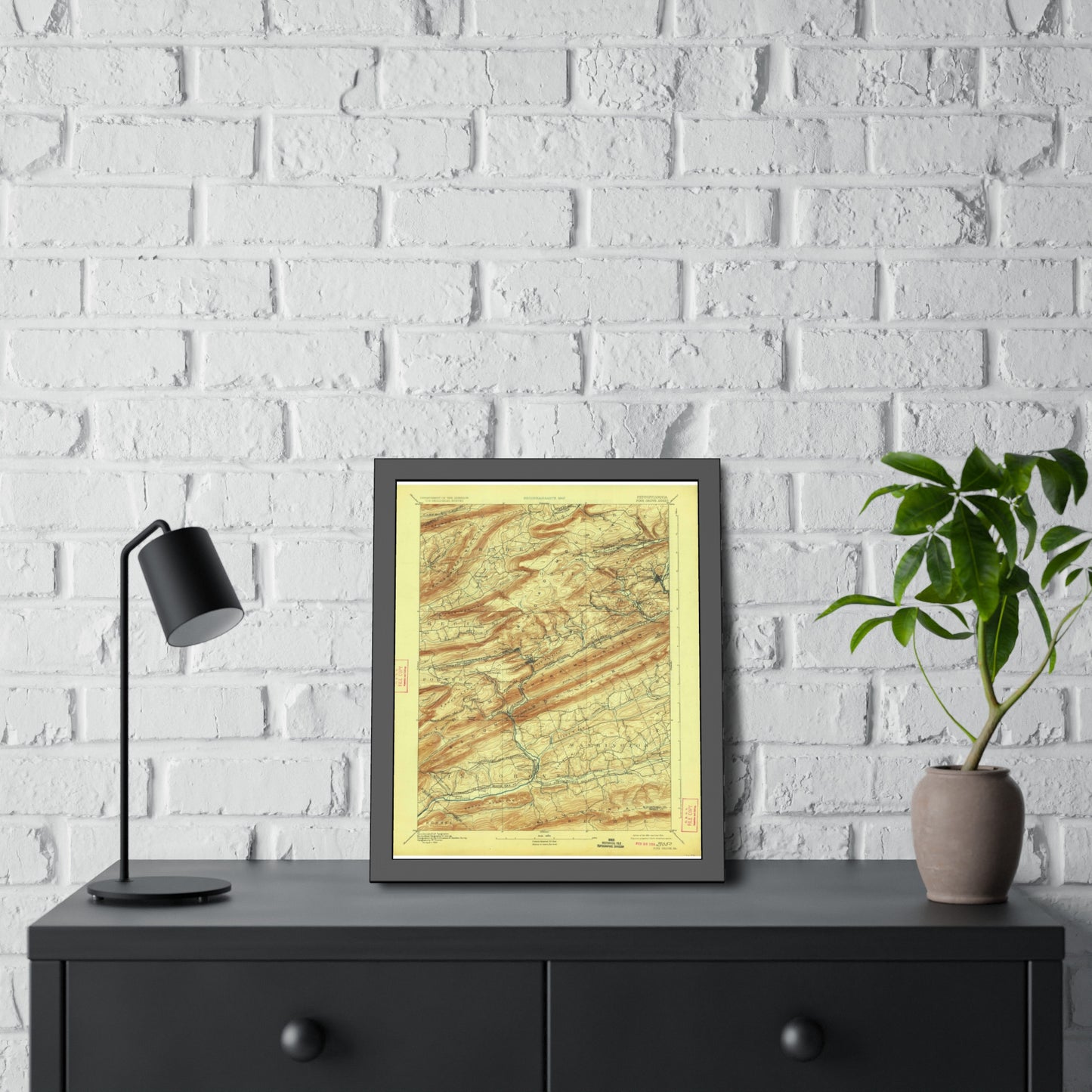 USGS Topographic Map — Pine Grove Quadrangle, 1892 — Framed