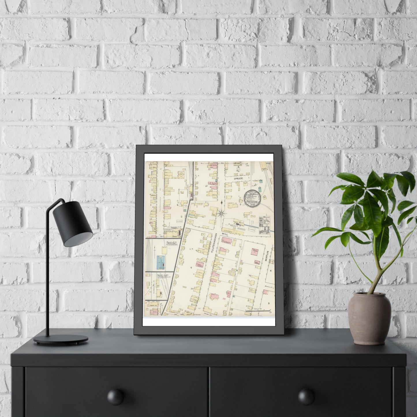 Sanborn Fire Insurance Maps — Pine Grove — Framed