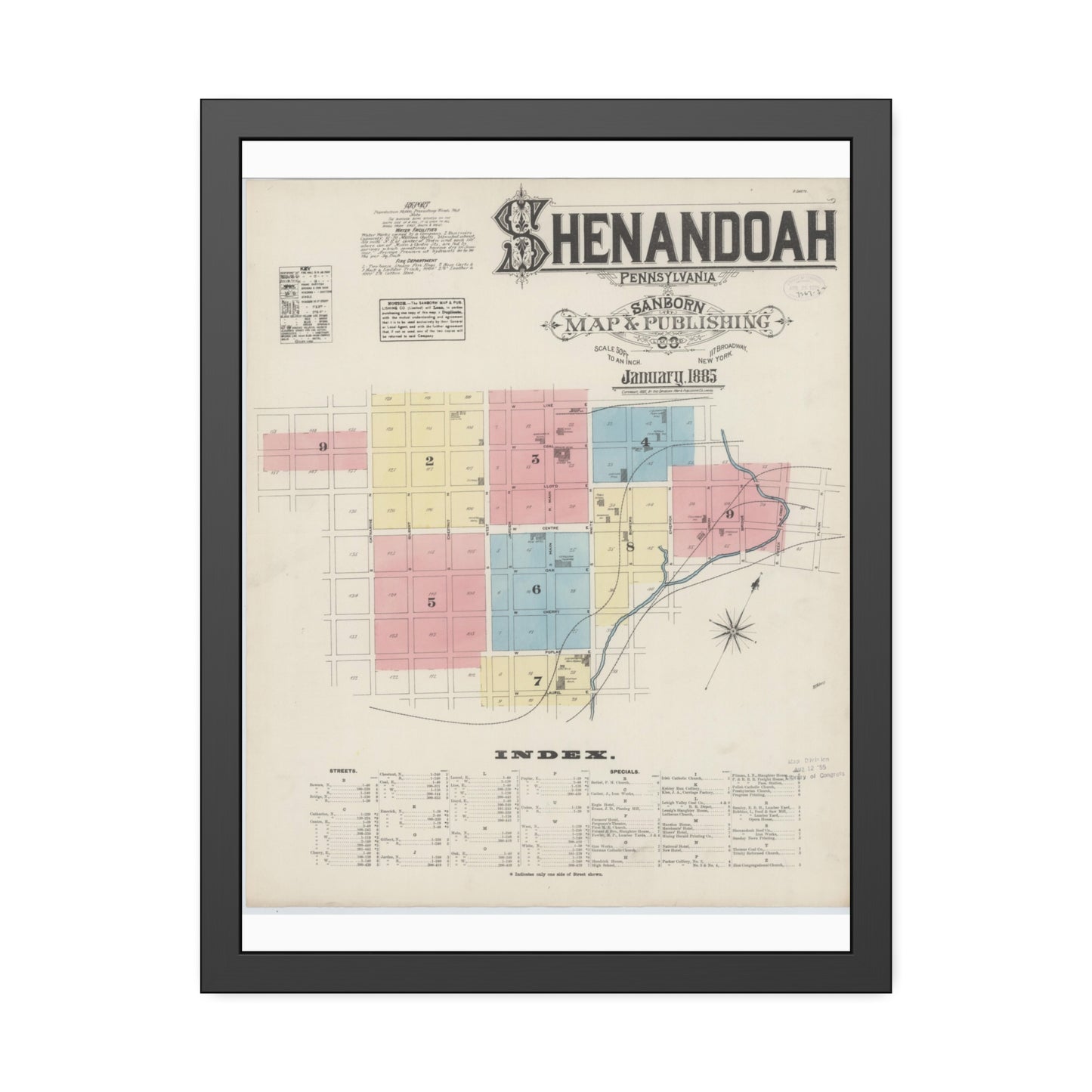 Sanborn Fire Insurance Maps — Shenandoah — Framed