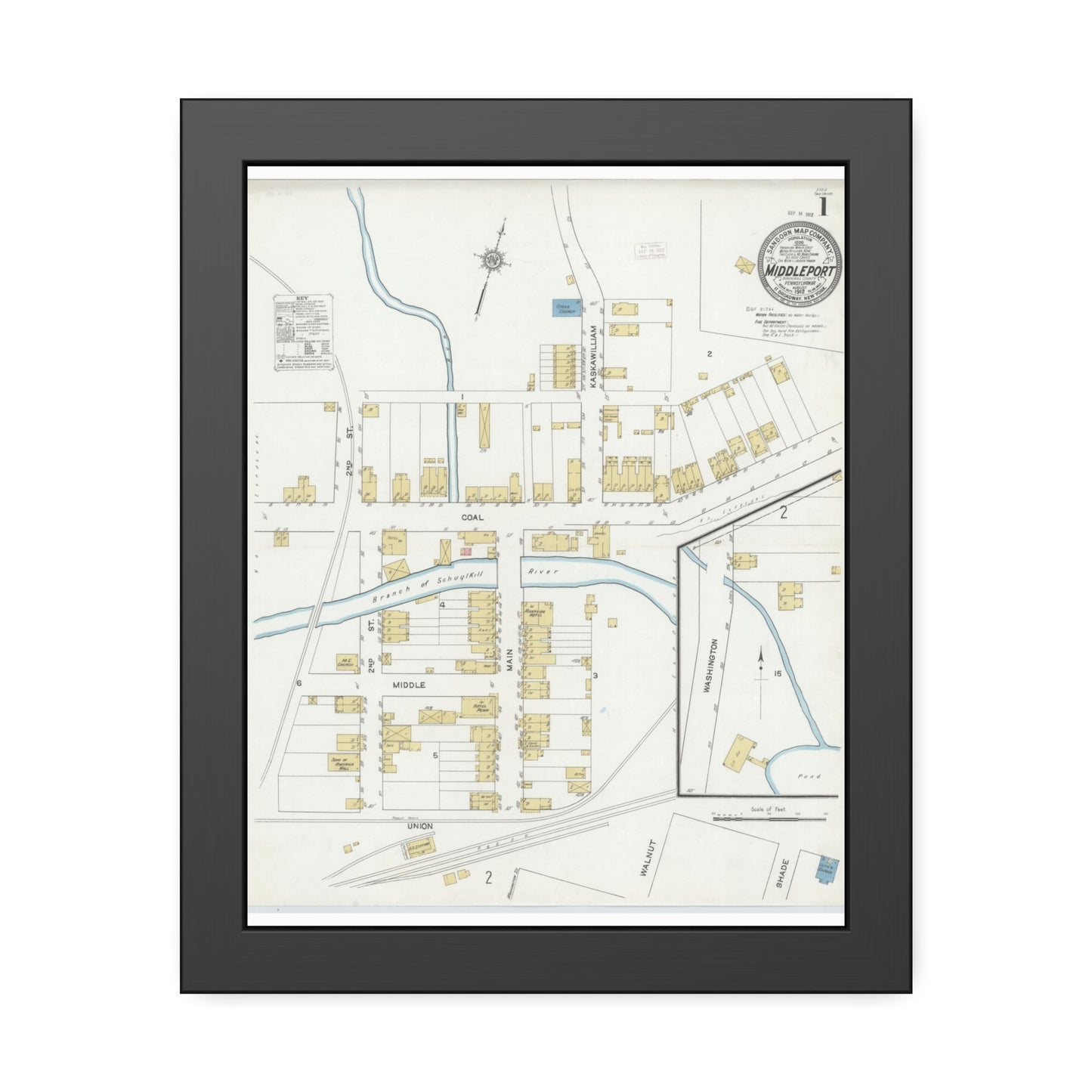 Sanborn Fire Insurance Maps — Middleport — Framed