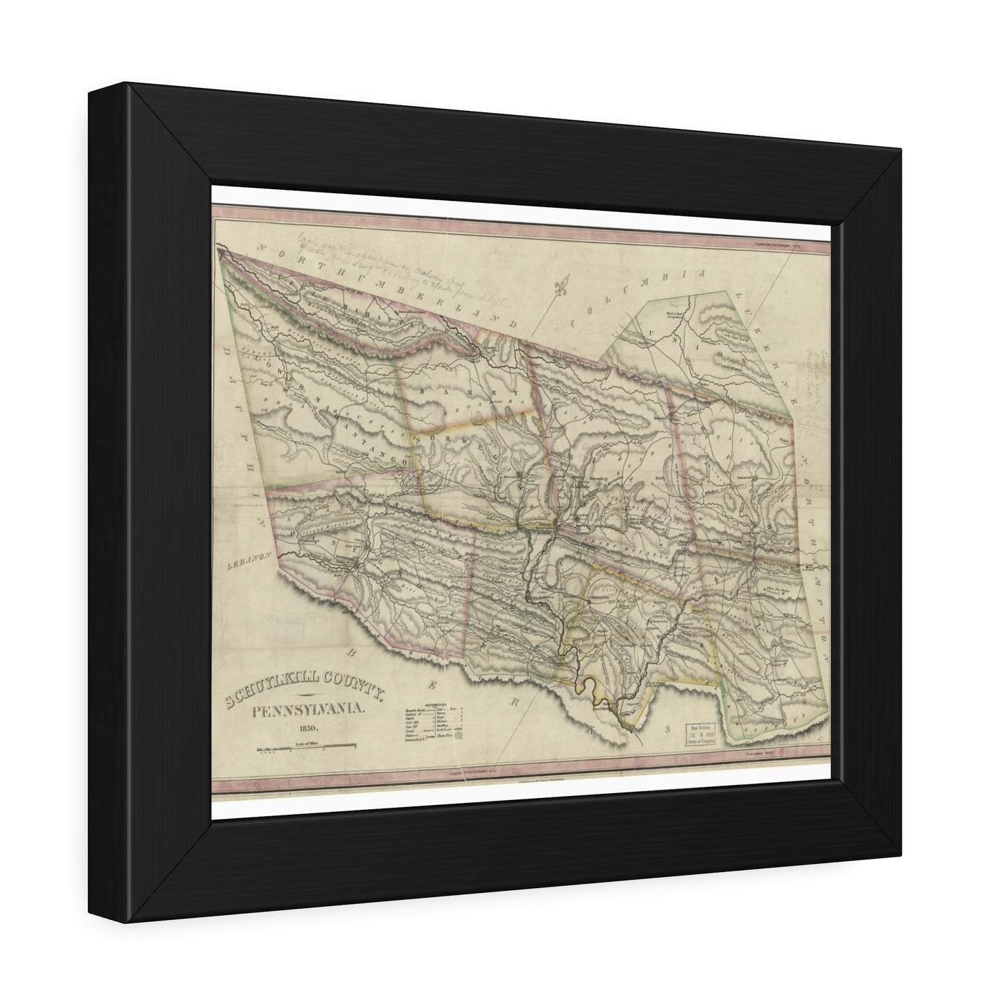 Schuylkill County, Pennsylvania (Tanner) — Framed