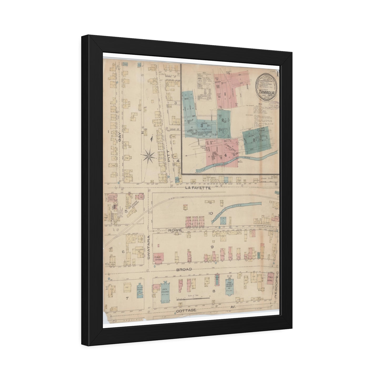 Sanborn Fire Insurance Maps — Tamaqua — Framed