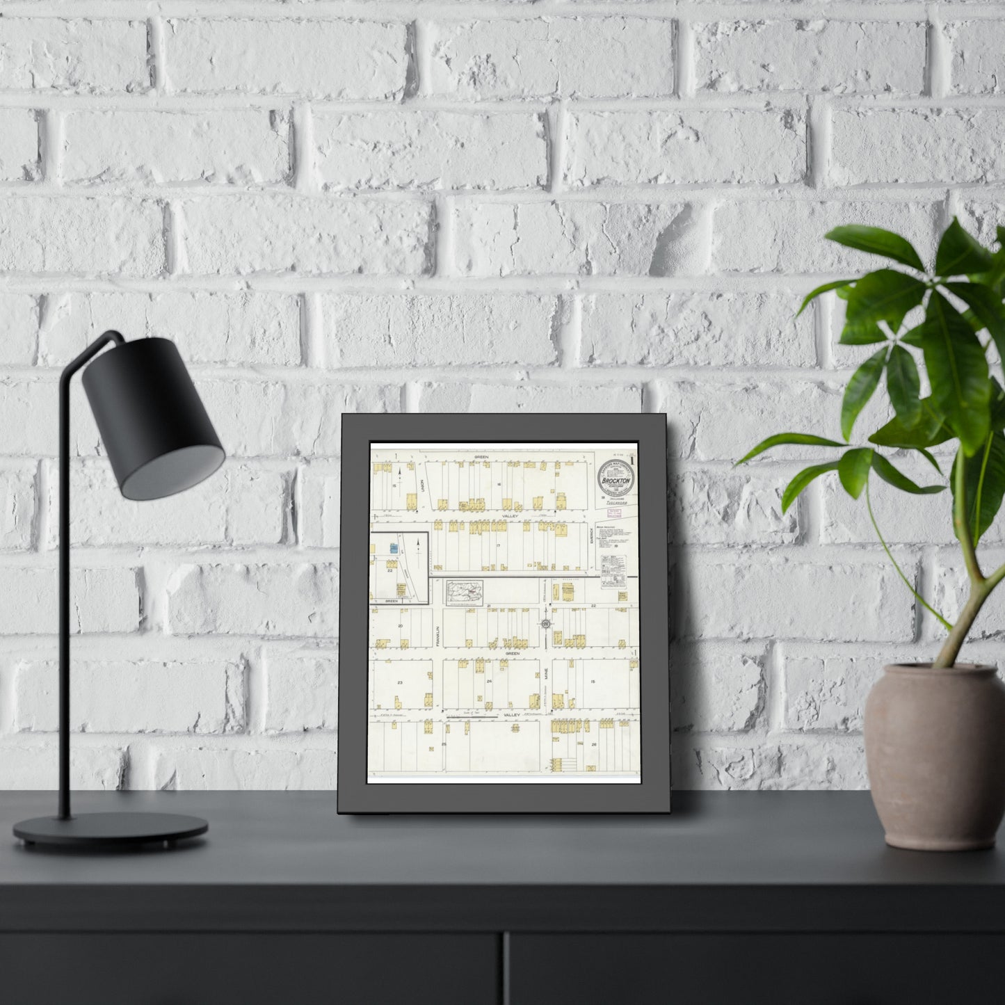 Sanborn Fire Insurance Maps — Brockton — Framed