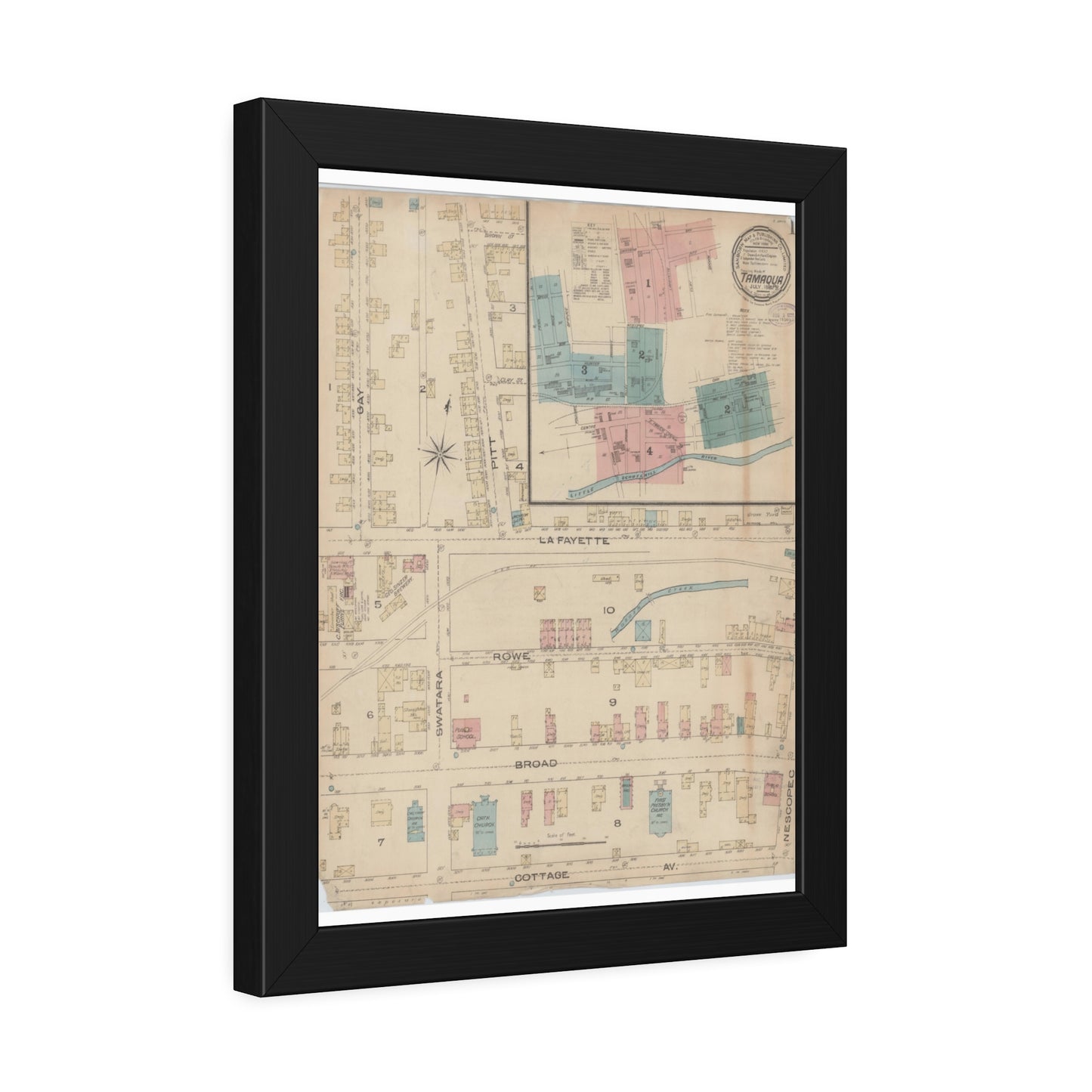 Sanborn Fire Insurance Maps — Tamaqua — Framed