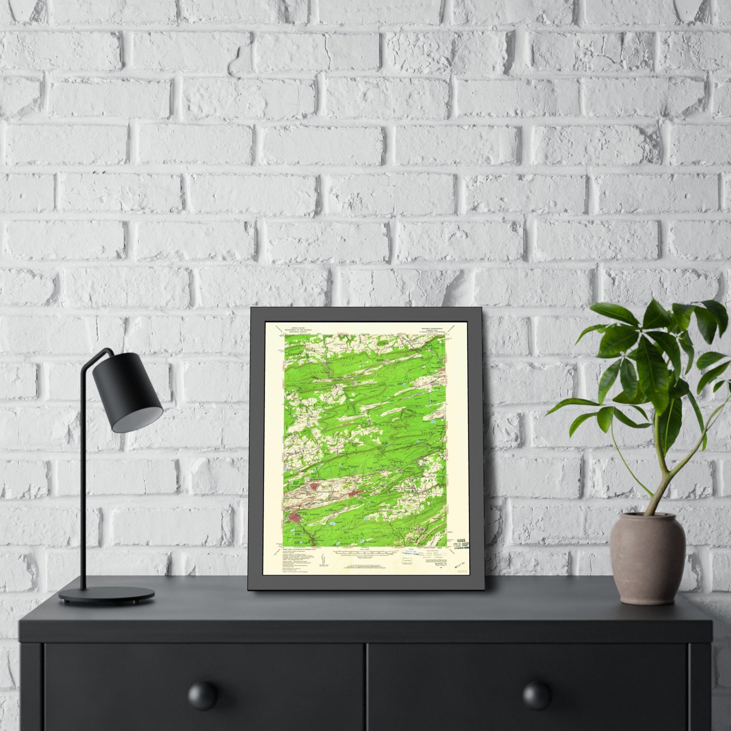 USGS Topographic Map — Mahanoy Quadrangle, 1955 — Framed