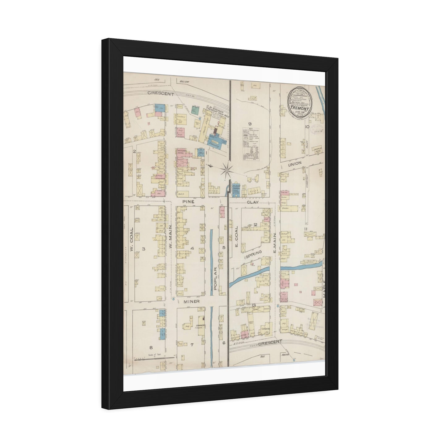 Sanborn Fire Insurance Maps — Tremont — Framed