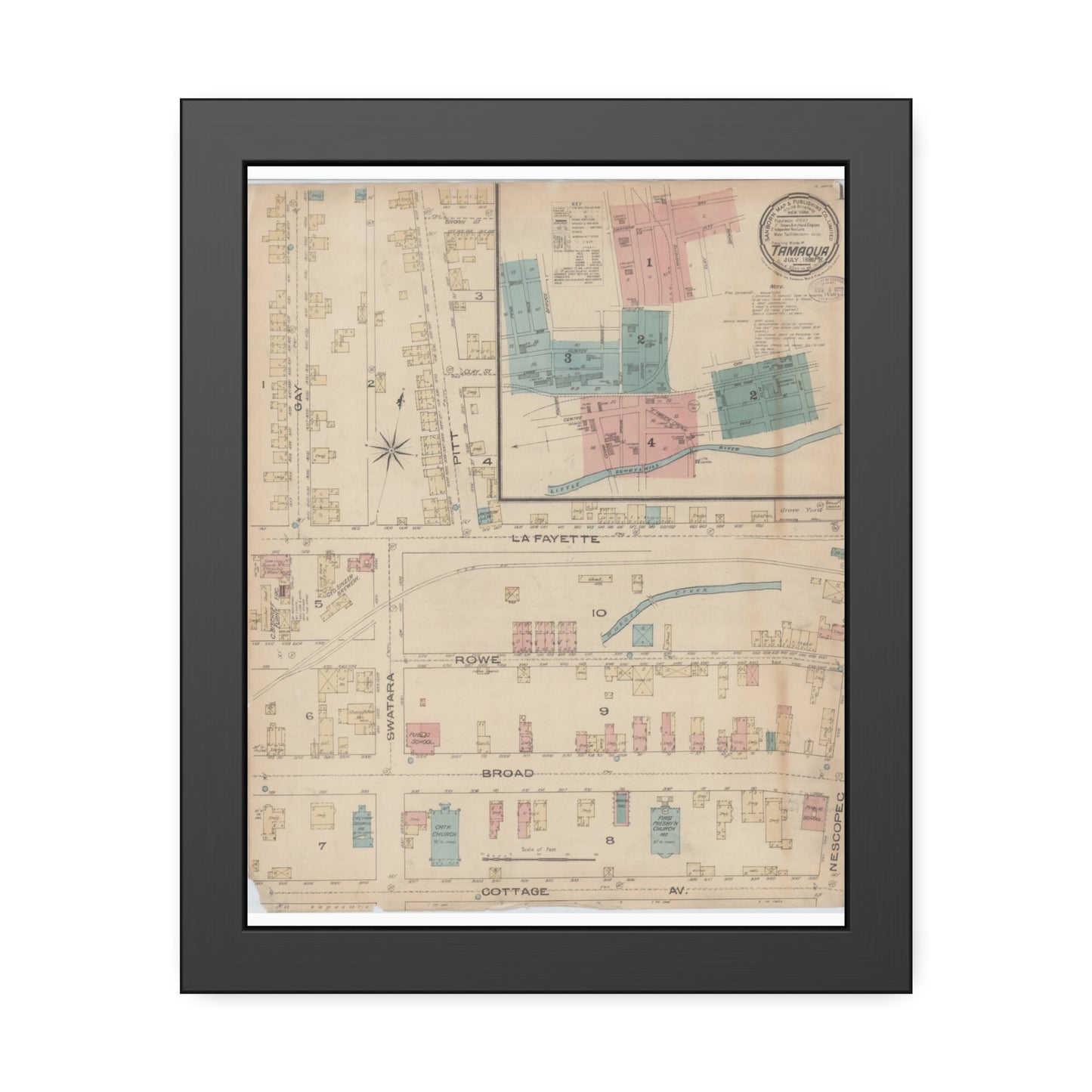 Sanborn Fire Insurance Maps — Tamaqua — Framed