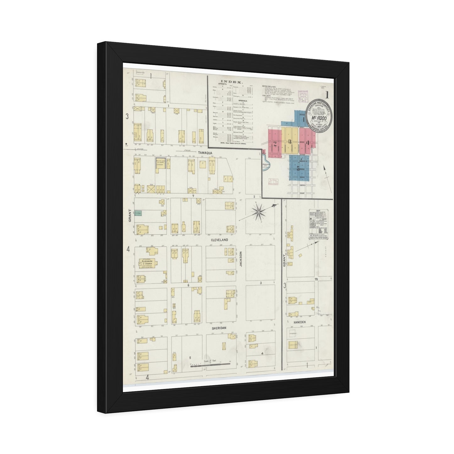 Sanborn Fire Insurance Maps — McAdoo — Framed