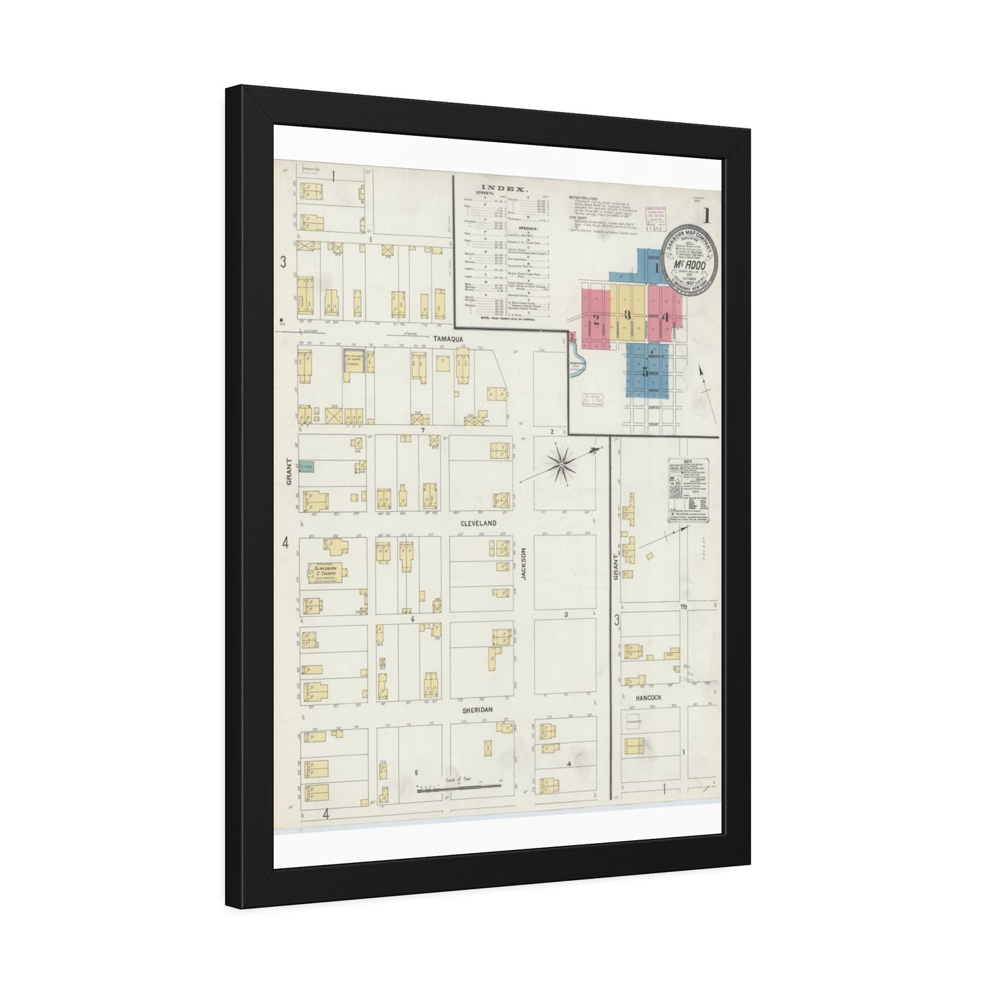 Sanborn Fire Insurance Maps — McAdoo — Framed