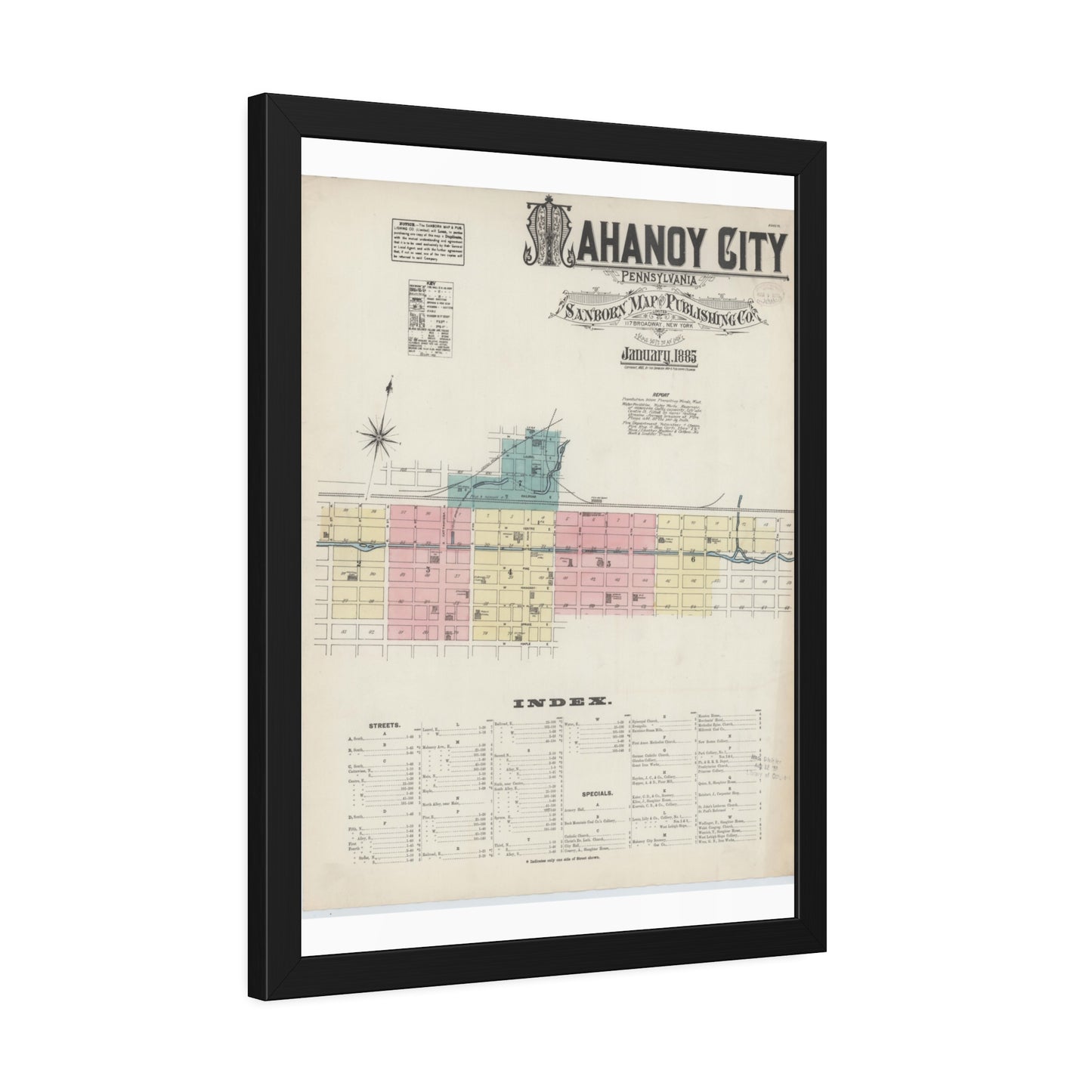 Sanborn Fire Insurance Maps — Mahanoy City — Framed