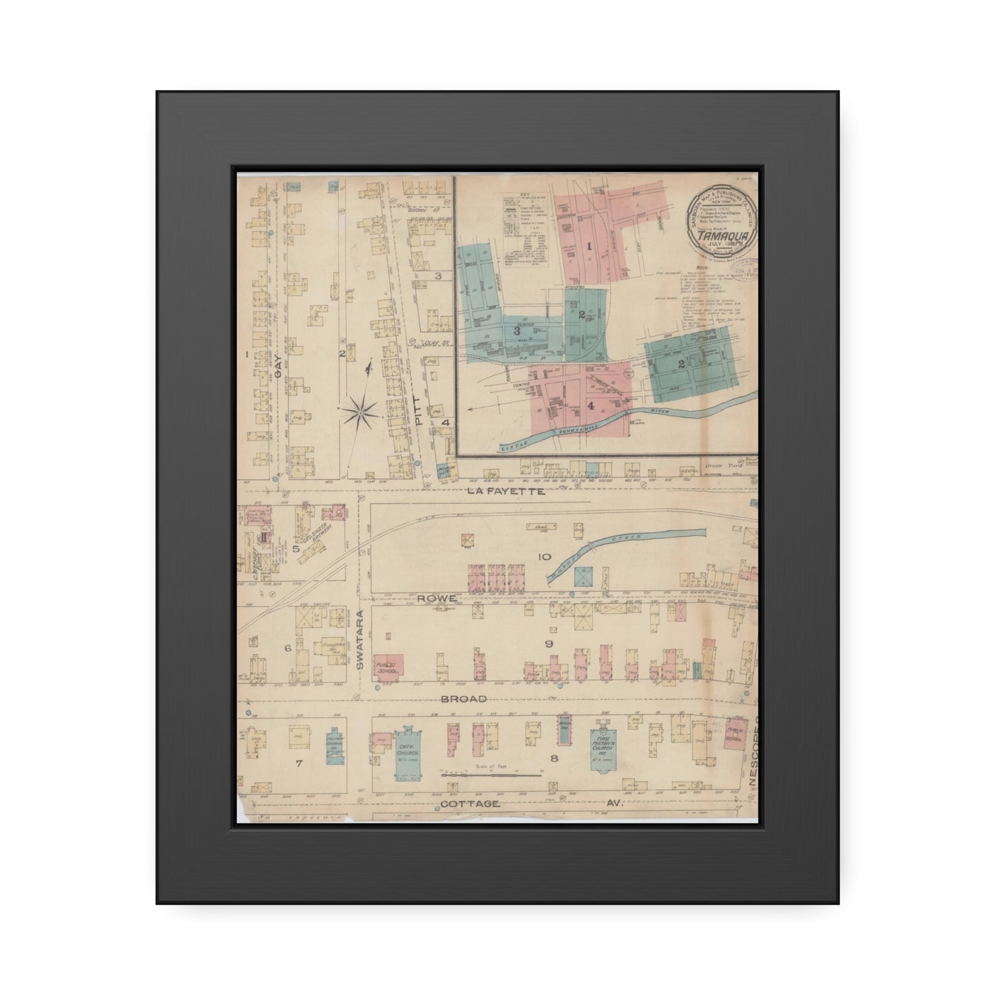 Sanborn Fire Insurance Maps — Tamaqua — Framed