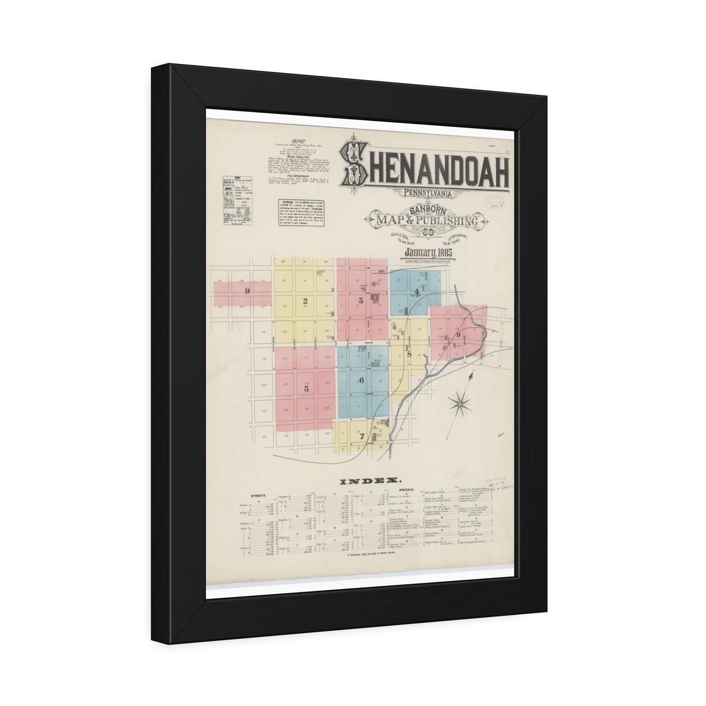 Sanborn Fire Insurance Maps — Shenandoah — Framed