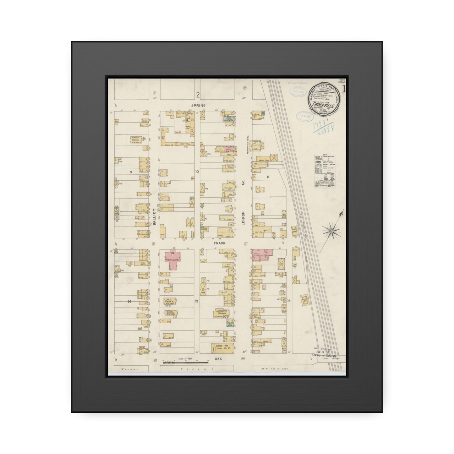 Sanborn Fire Insurance Maps — Frackville — Framed