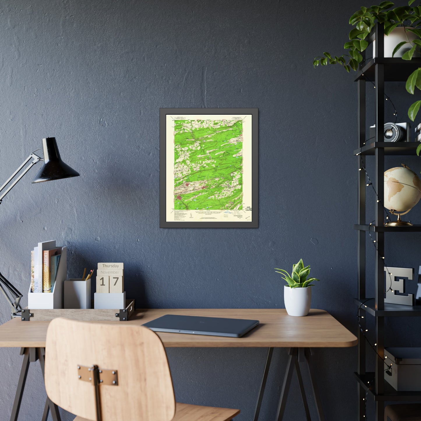 USGS Topographic Map — Mahanoy Quadrangle, 1955 — Framed