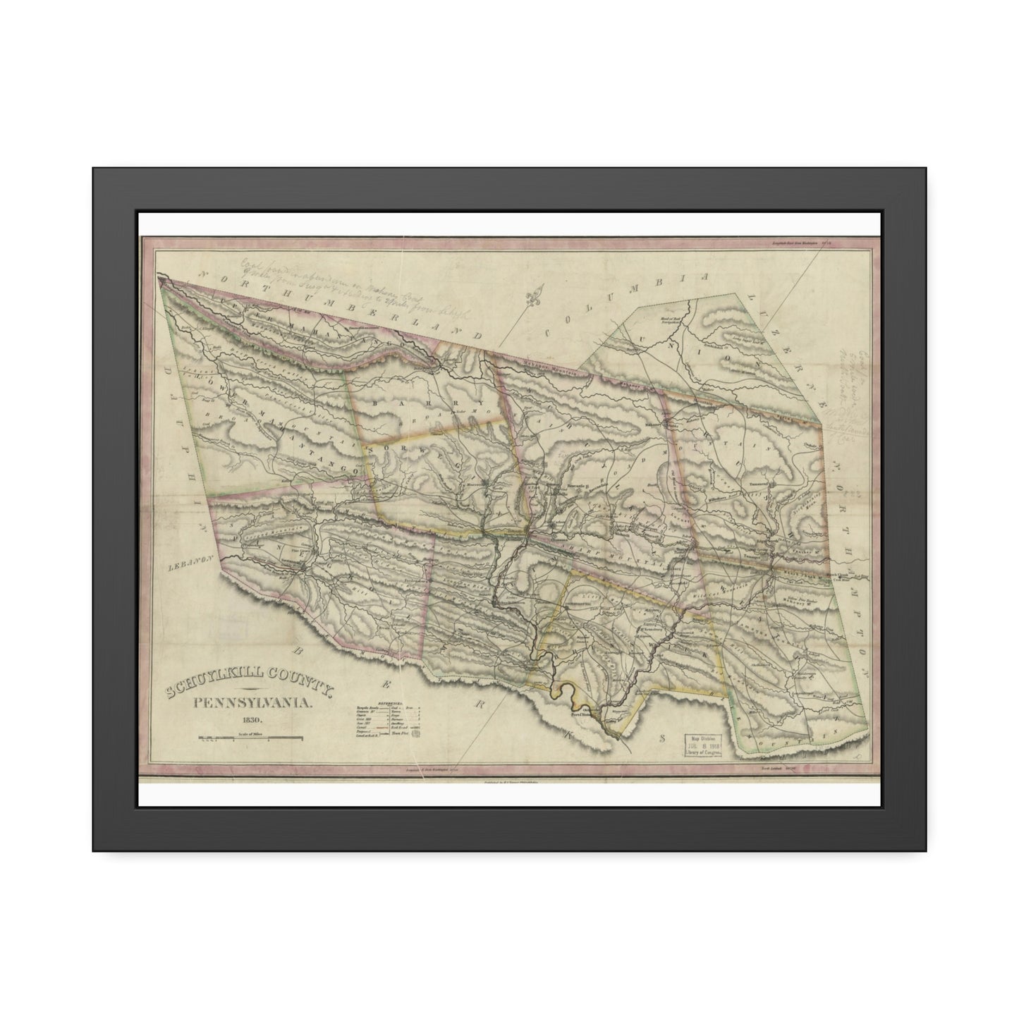 Schuylkill County, Pennsylvania (Tanner) — Framed