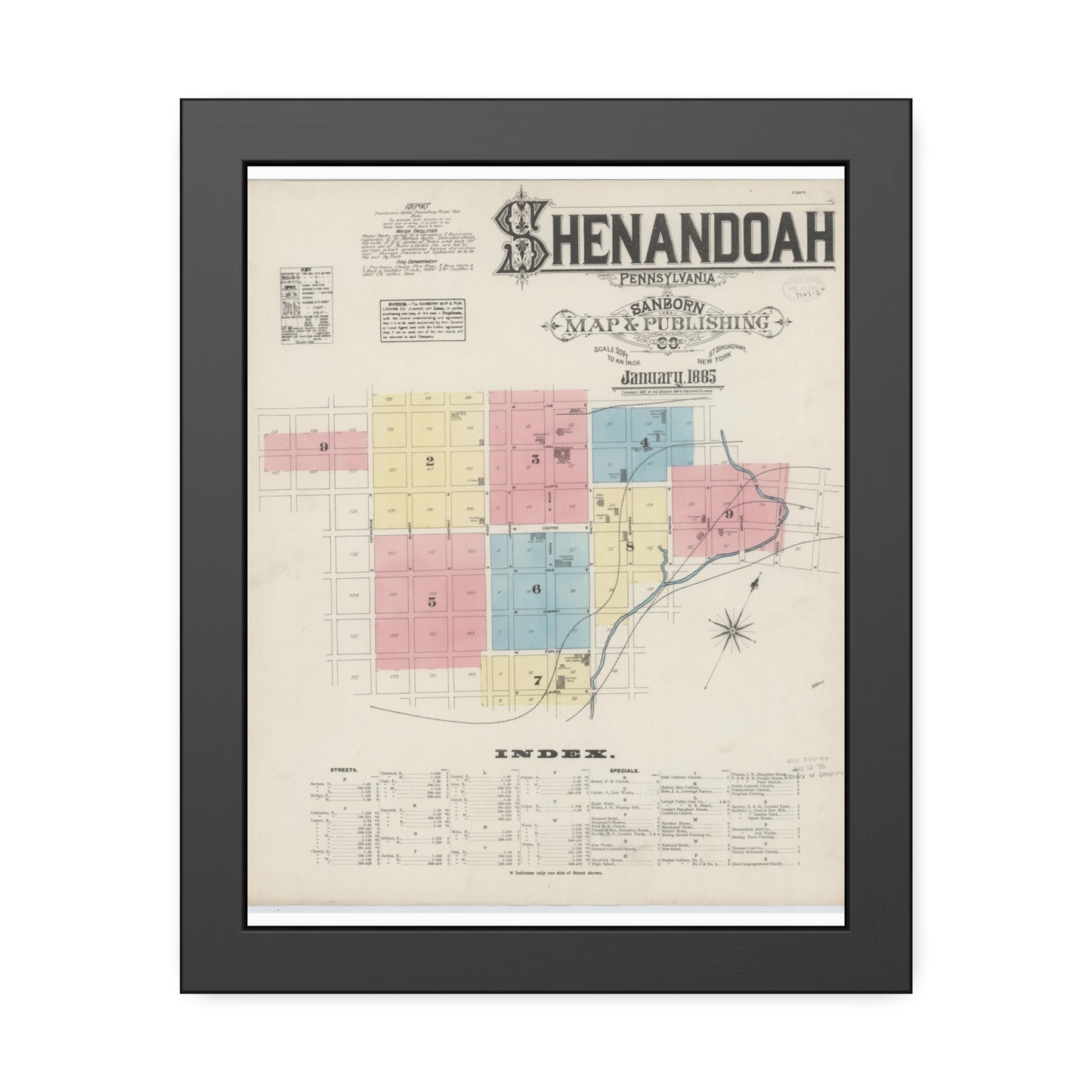 Sanborn Fire Insurance Maps — Shenandoah — Framed