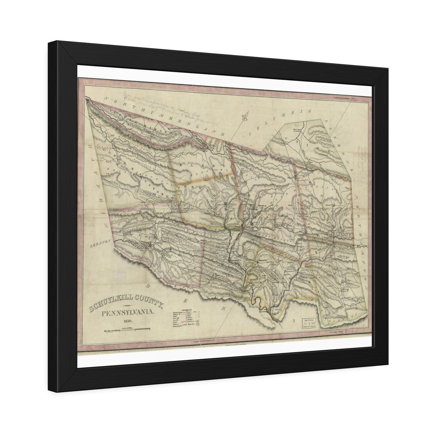 Schuylkill County, Pennsylvania (Tanner) — Framed
