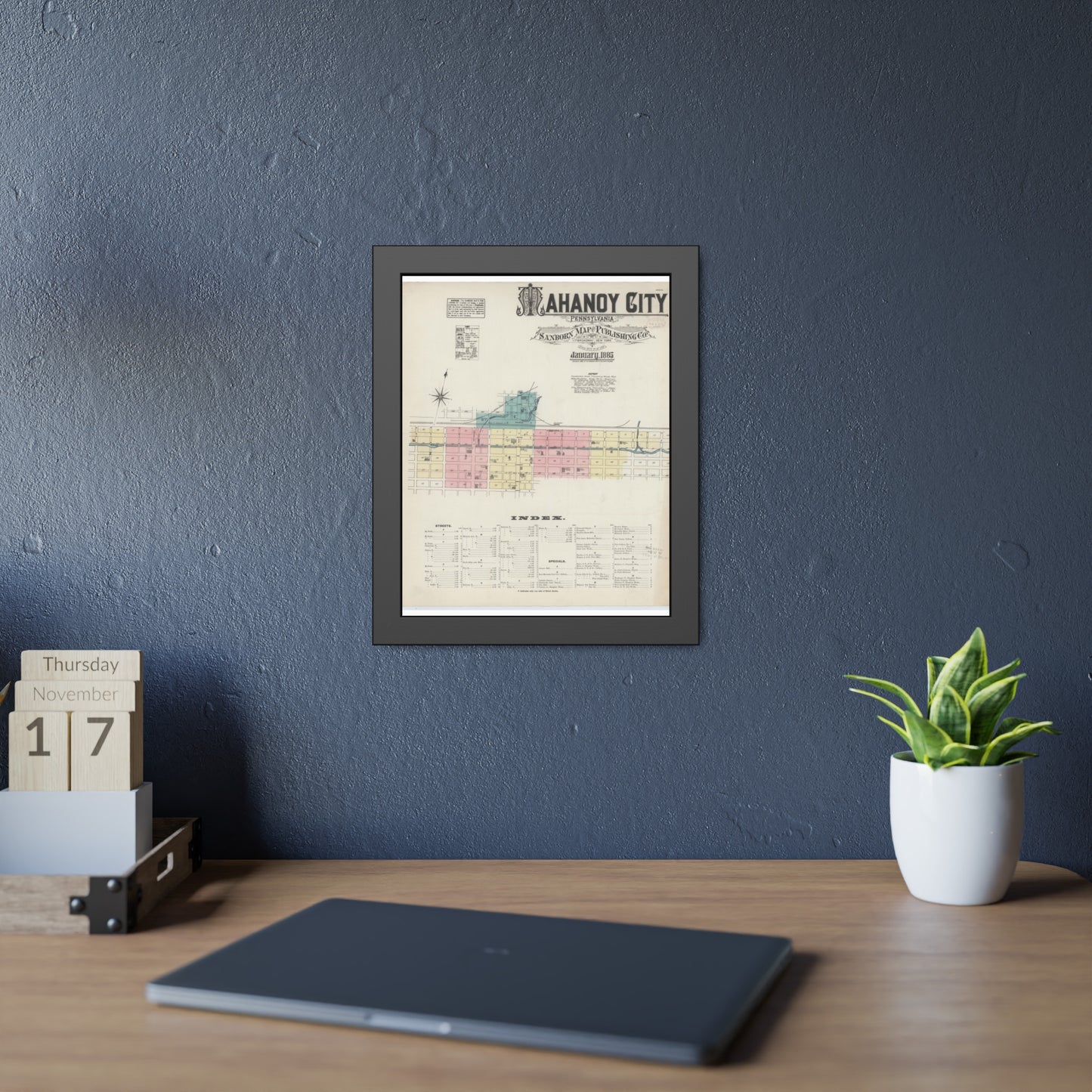 Sanborn Fire Insurance Maps — Mahanoy City — Framed