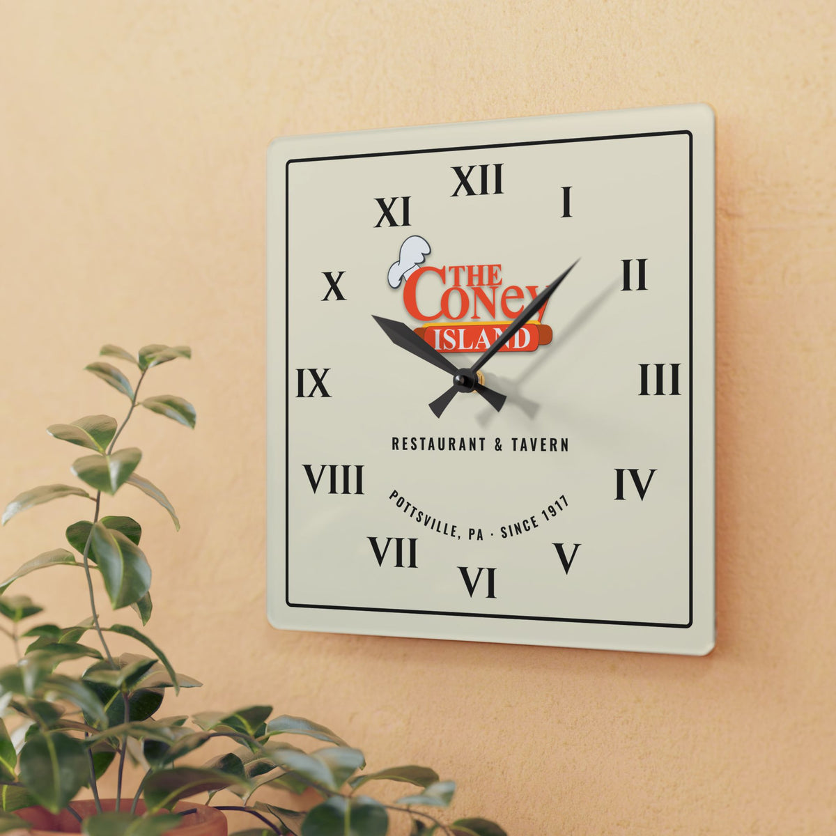 The Coney Island Acrylic Wall Clock — Square
