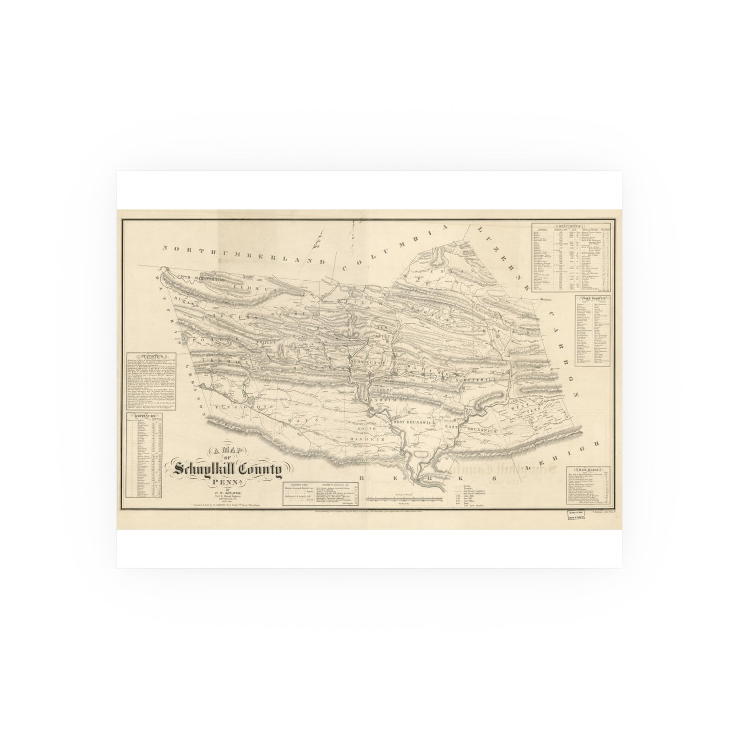 A Map of Schuylkill County, Penna. (Sheafer / Barnes)