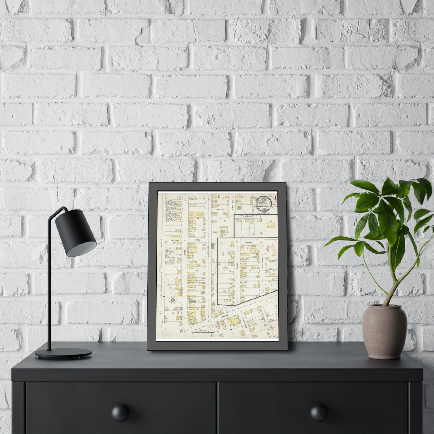 Sanborn Fire Insurance Maps — Lansford — Framed