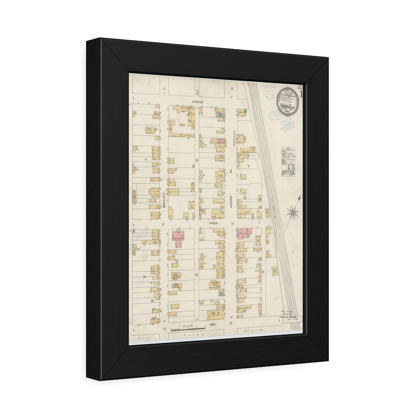 Sanborn Fire Insurance Maps — Frackville — Framed