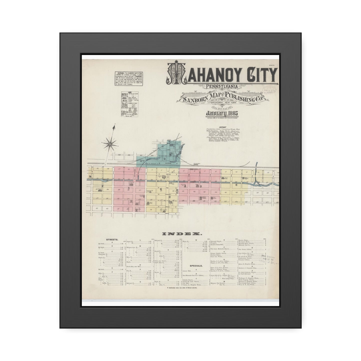 Sanborn Fire Insurance Maps — Mahanoy City — Framed