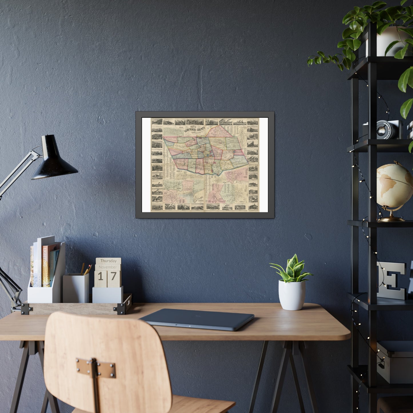 Map of Schuylkill County, Pennsylvania: From Actual Surveys (Scott) — Framed