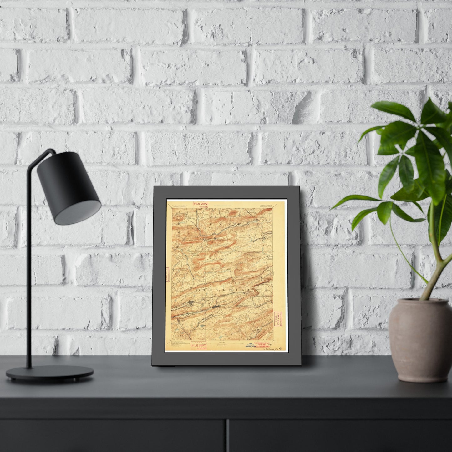 USGS Topographic Map — Mahanoy Quadrangle, 1893 — Framed