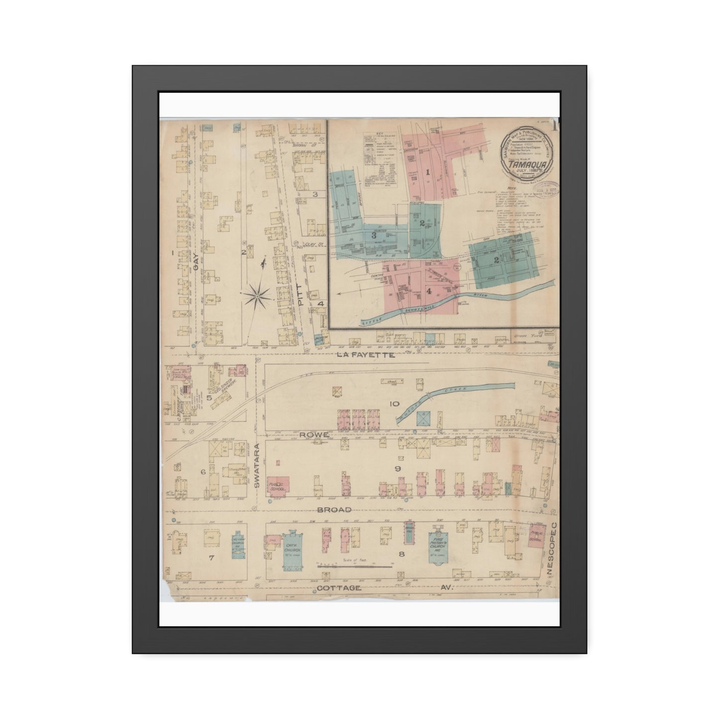 Sanborn Fire Insurance Maps — Tamaqua — Framed