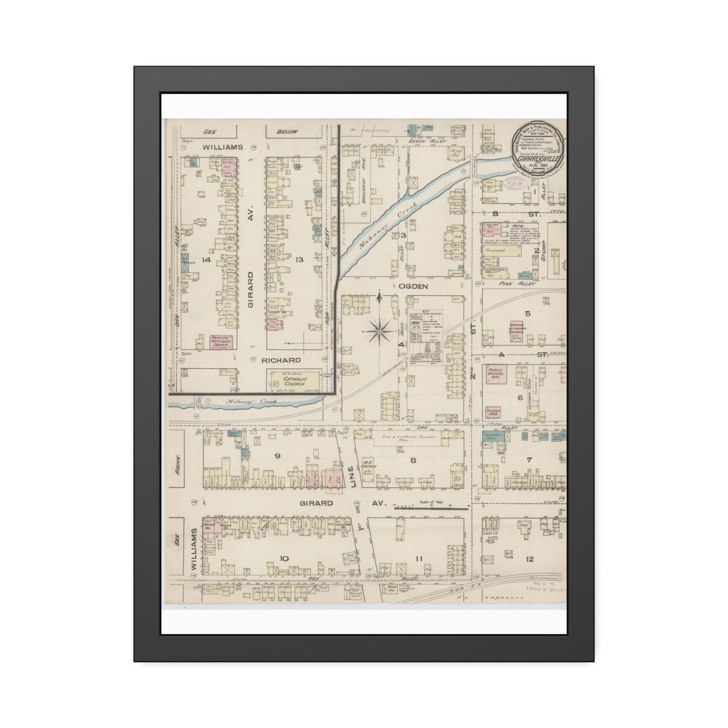 Sanborn Fire Insurance Maps — Girardville — Framed