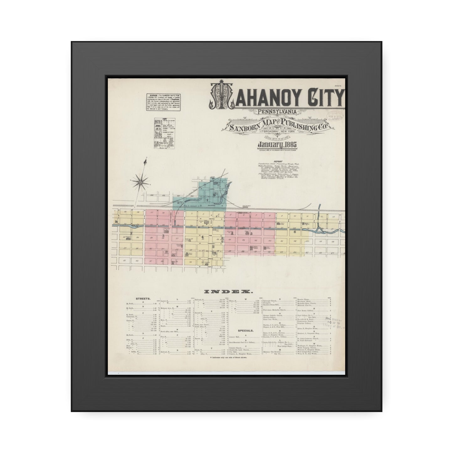 Sanborn Fire Insurance Maps — Mahanoy City — Framed