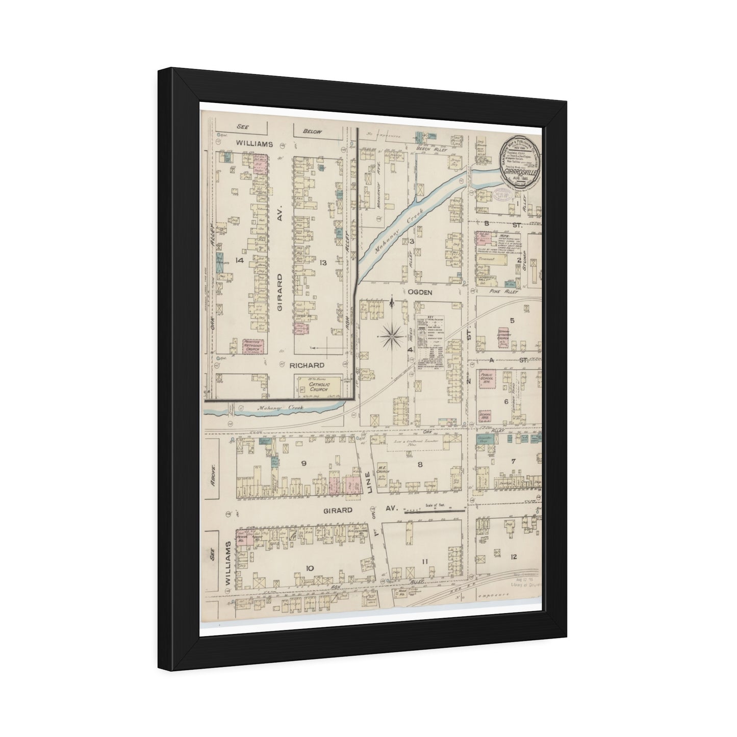 Sanborn Fire Insurance Maps — Girardville — Framed
