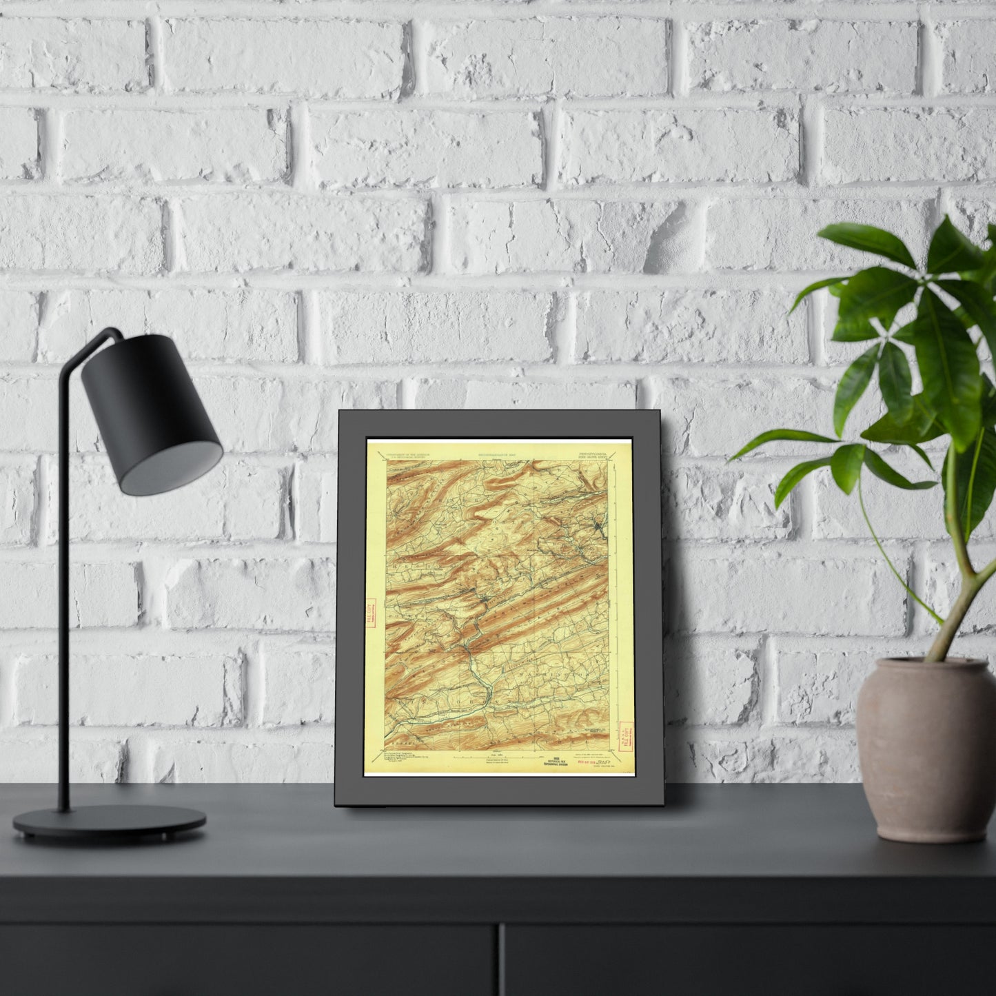 USGS Topographic Map — Pine Grove Quadrangle, 1892 — Framed