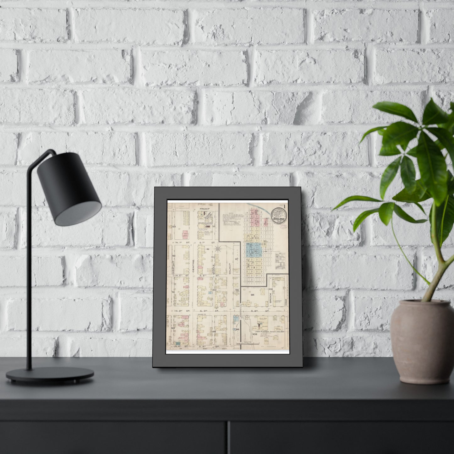 Sanborn Fire Insurance Maps — Ashland — Framed
