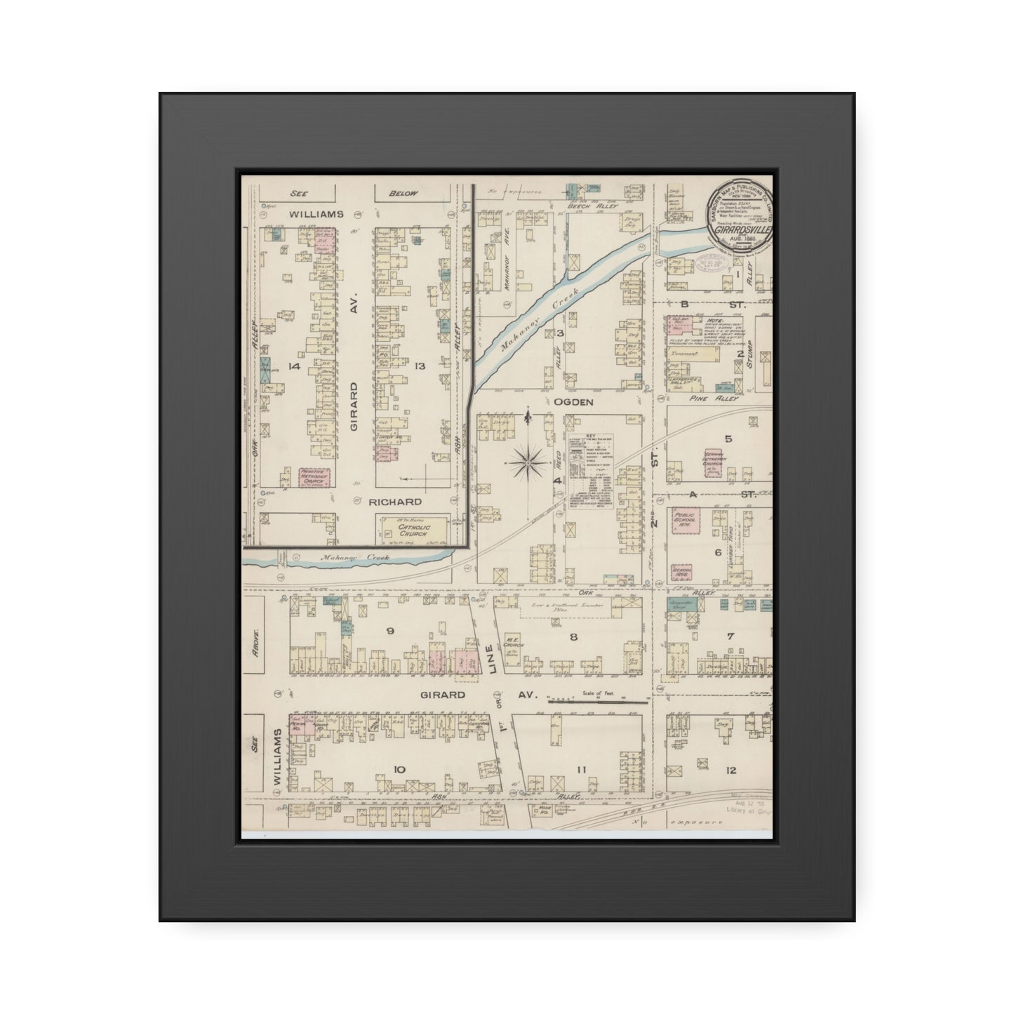 Sanborn Fire Insurance Maps — Girardville — Framed