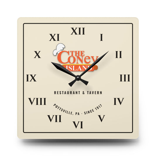 The Coney Island Acrylic Wall Clock — Square
