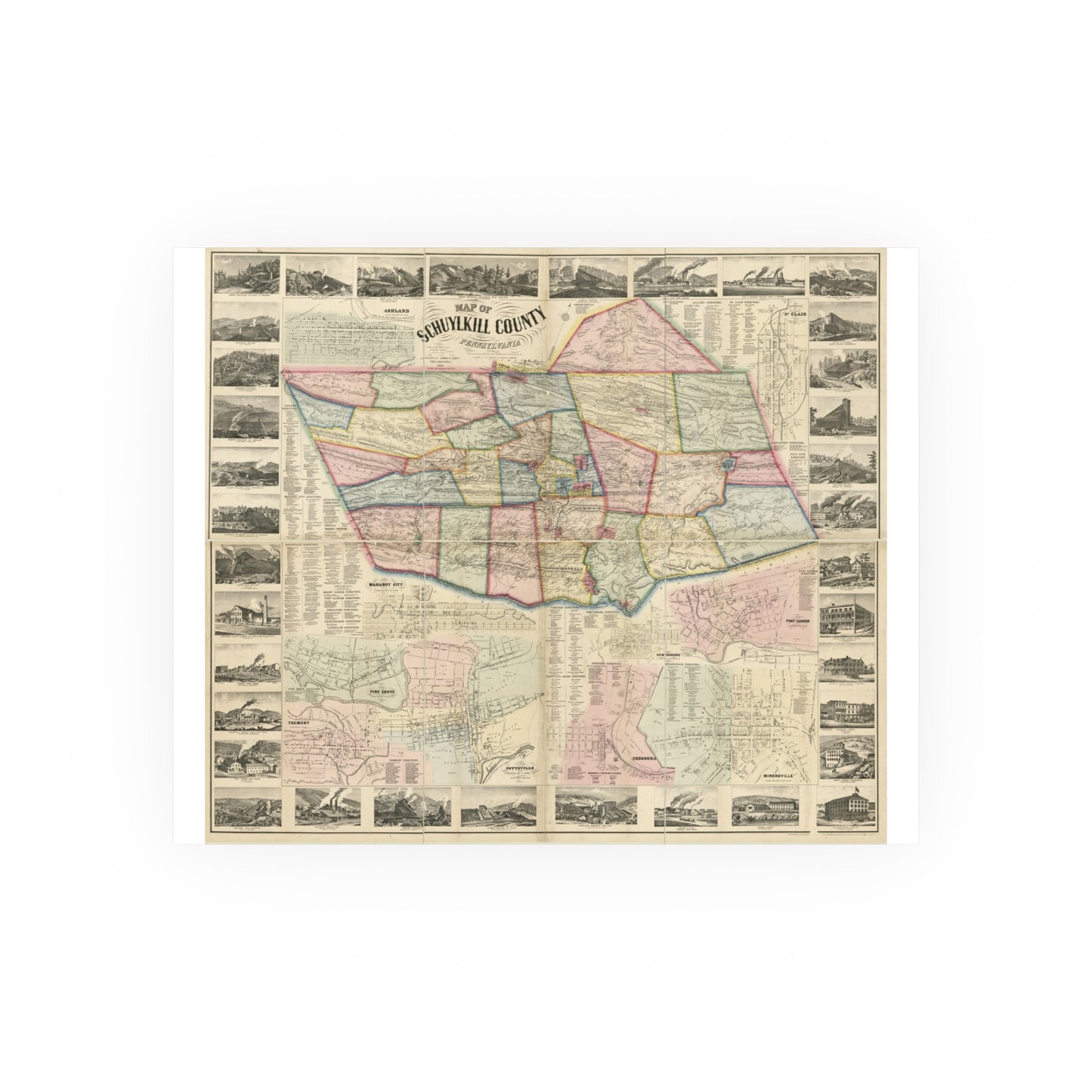 Map of Schuylkill County, Pennsylvania: From Actual Surveys (Scott)