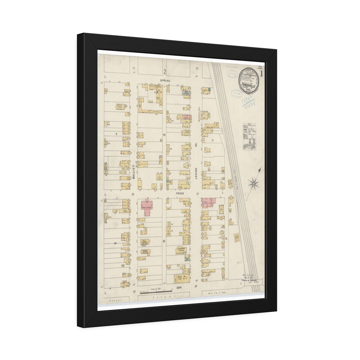 Sanborn Fire Insurance Maps — Frackville — Framed