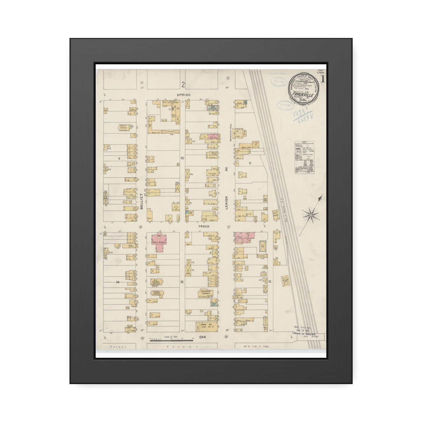 Sanborn Fire Insurance Maps — Frackville — Framed