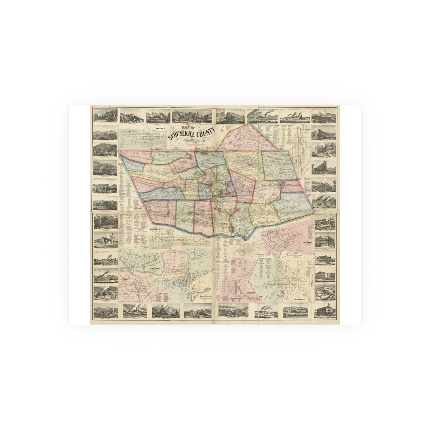 Map of Schuylkill County, Pennsylvania: From Actual Surveys (Scott)