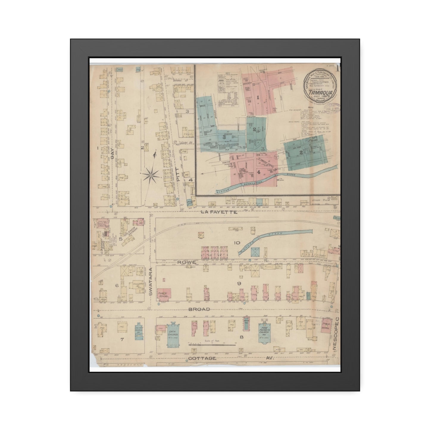 Sanborn Fire Insurance Maps — Tamaqua — Framed
