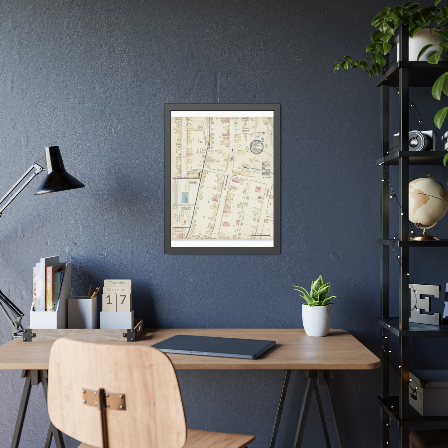 Sanborn Fire Insurance Maps — Pine Grove — Framed