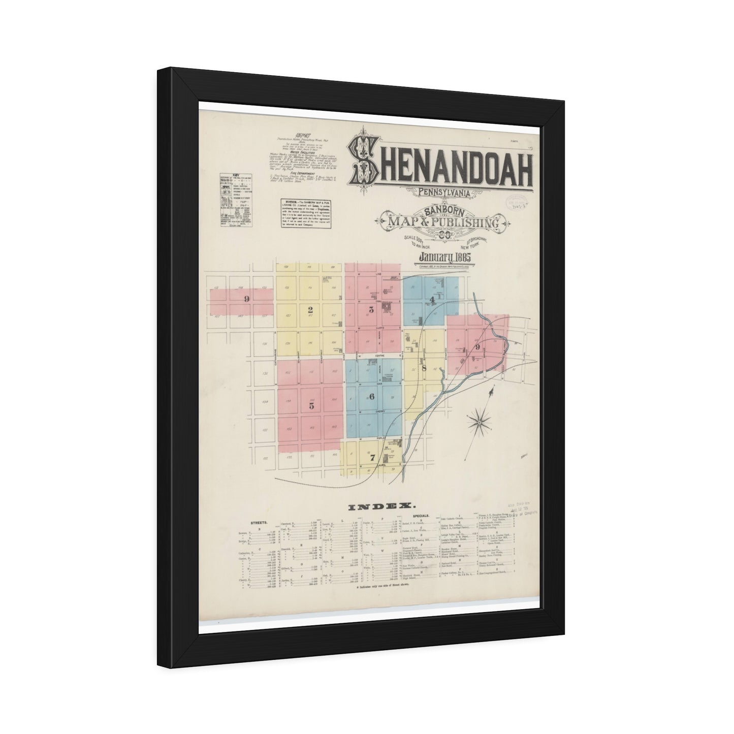 Sanborn Fire Insurance Maps — Shenandoah — Framed