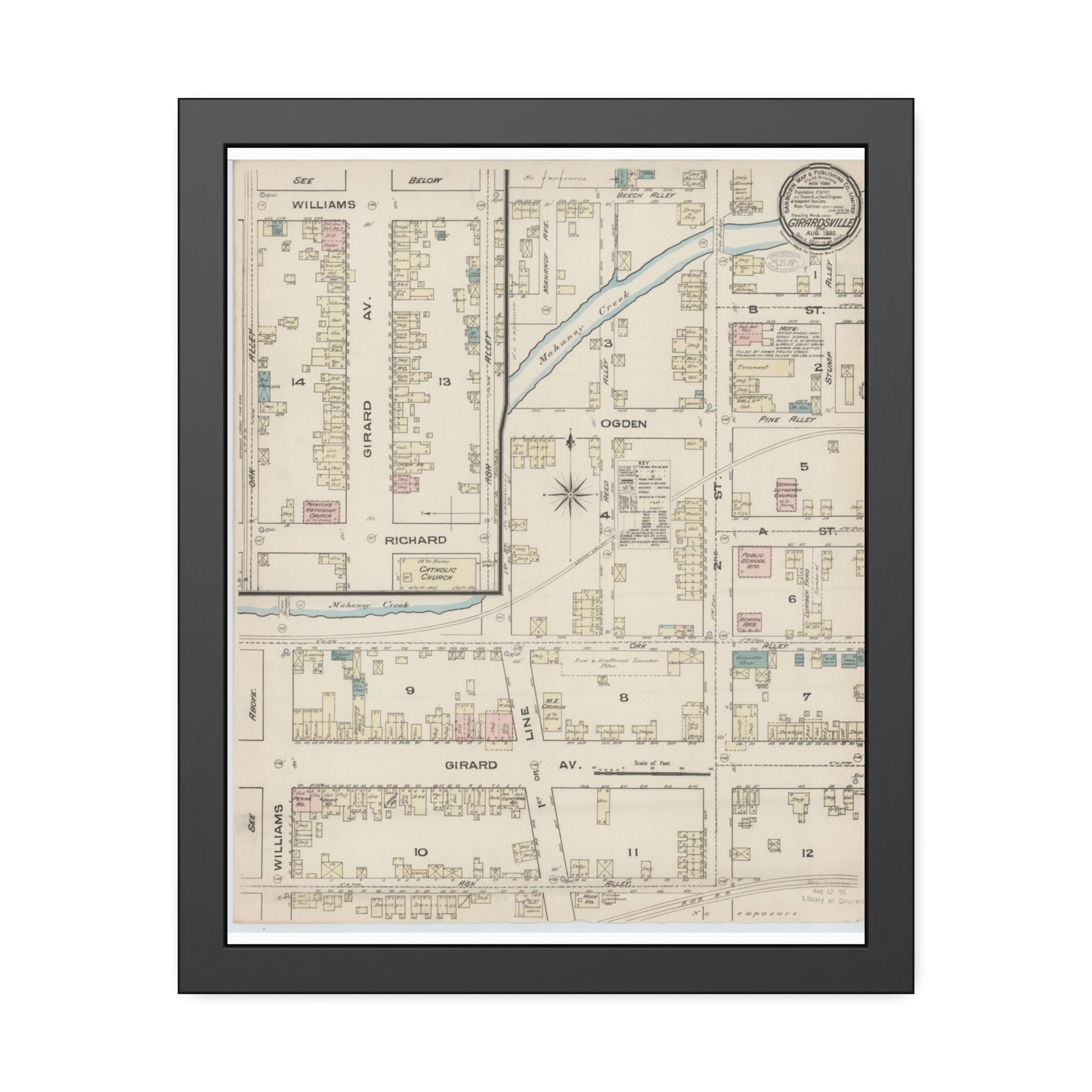 Sanborn Fire Insurance Maps — Girardville — Framed