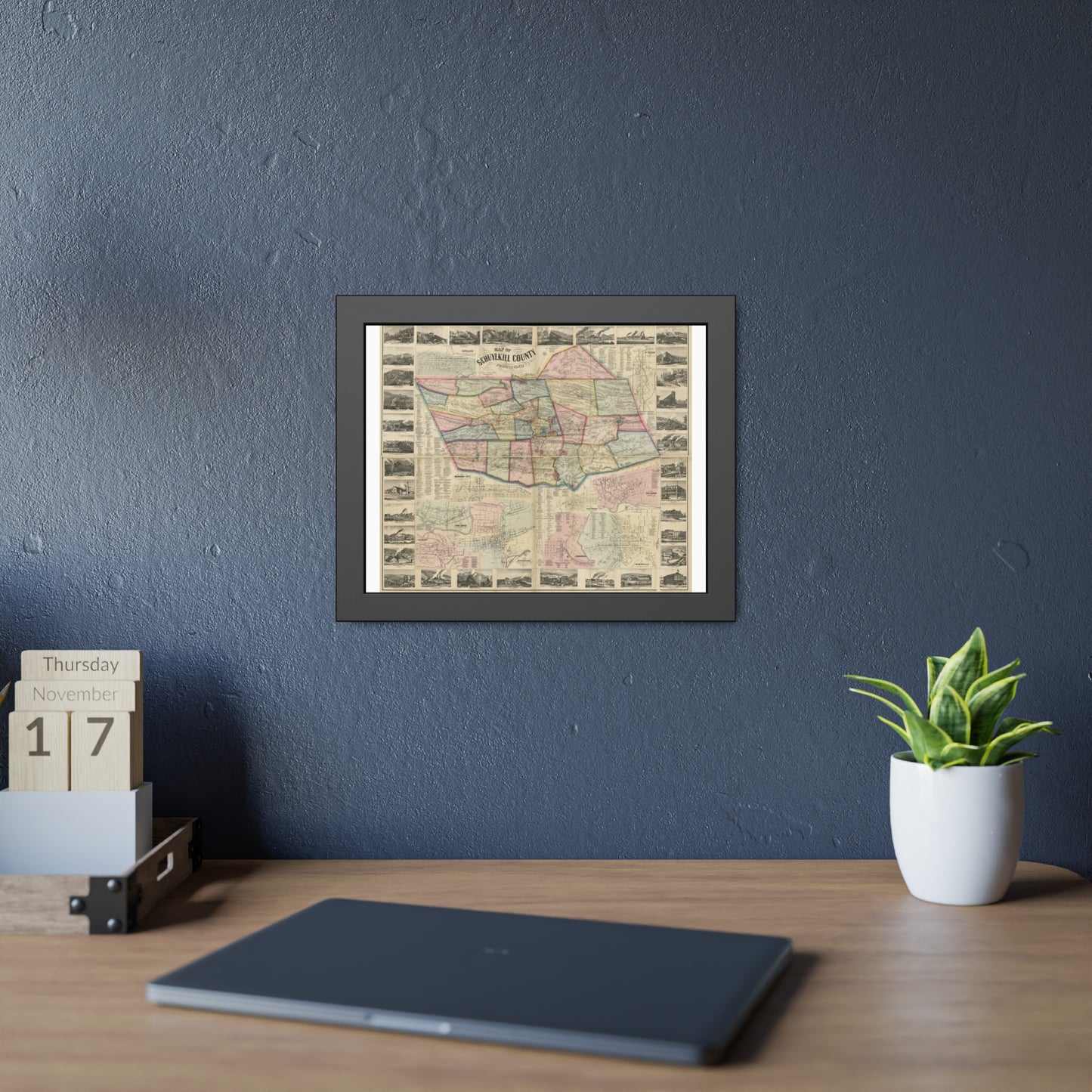 Map of Schuylkill County, Pennsylvania: From Actual Surveys (Scott) — Framed
